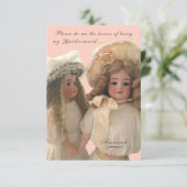 アンティーク人形「Be My Bridesmaid」カード サンキューカード (スタンド正面)