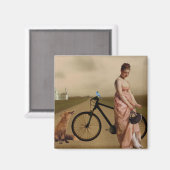 アンティーク付き女性 マグネット (正面/裏面)