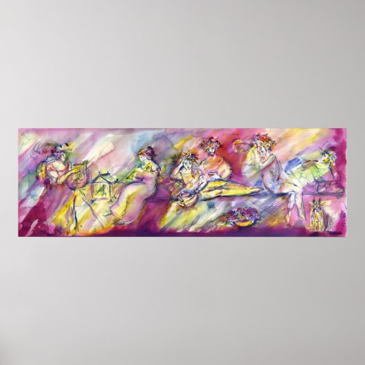 アンティーク付き音楽シーン ポスター (正面)