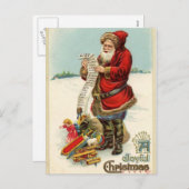 アンティーク再生クリスマスグリーティング シーズンポストカード (正面/裏面)