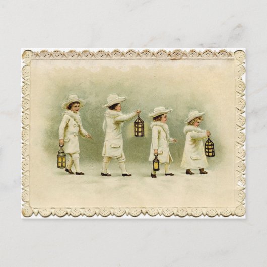 アンティーク再生クリスマスグリーティング シーズンポストカード (正面)