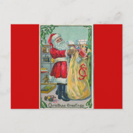 アンティーク再生クリスマスグリーティング シーズンポストカード