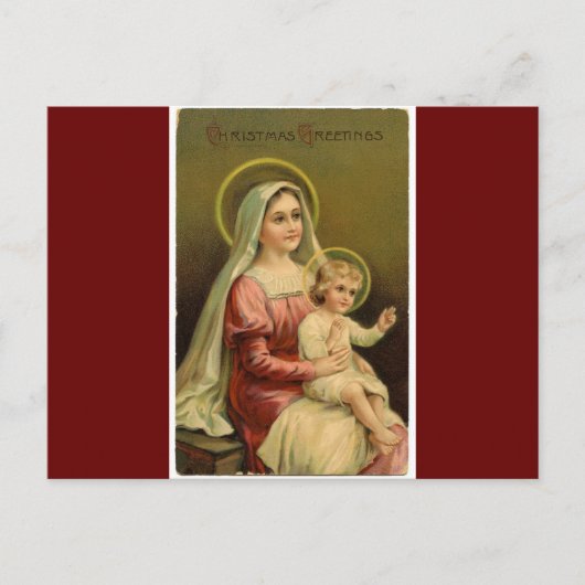 アンティーク再生クリスマスグリーティング シーズンポストカード (正面)