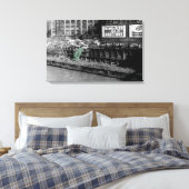 アンティーク写真シカゴカーカラスプラッシュ怒自動車 キャンバスプリント (インサイチュ (寝室))