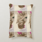 アンティーク写真ビクトリアンの女性と犬 アクセントクッション (裏面(縦))