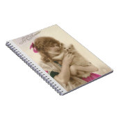 アンティーク写真ビクトリアンの女性と犬 ノートブック (右側)