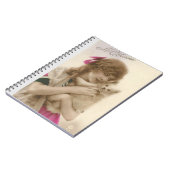 アンティーク写真ビクトリアンの女性と犬 ノートブック (左側)