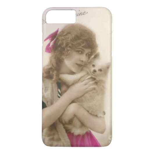 アンティーク写真ビクトリアンの女性と犬 Case-Mate iPhoneケース (裏面)