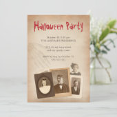 アンティーク写真ヴィンテージハロウィーンスケルトンハンド 招待状 (スタンド正面)