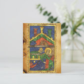 アンティーク出生クリスマスパーチメント シーズンポストカード (スタンド正面)