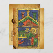 アンティーク出生クリスマスパーチメント シーズンポストカード (正面/裏面)