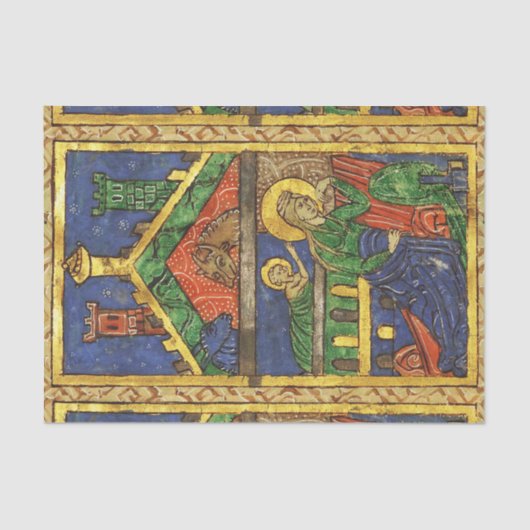 アンティーク出生クリスマスパーチメント 薄葉紙 (正面)