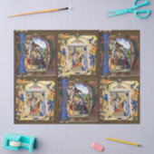 アンティーク出生モノグラムクリスマスパメント 薄葉紙 (クラフト)