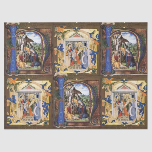 アンティーク出生モノグラムクリスマスパメント 薄葉紙 (正面)