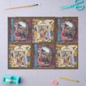 アンティーク出生モノグラムクリスマスパーチメントピンク 薄葉紙 (クラフト)