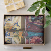 アンティーク出生モノグラムクリスマスパーチメントピンク 薄葉紙 (ギフト)