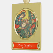 アンティーク出生羊皮紙、マギ崇拝 ゴールドプレートバナーオーナメント (左)