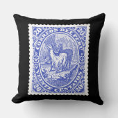 アンティーク切手, Llamas Blue付きペルー クッション (正面)