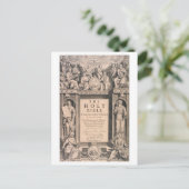 アンティーク初版表紙キングジェームス・バイブル ポストカード (スタンド正面)