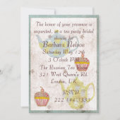 アンティーク刺激を受けたティーパーティの招待状 招待状 (正面)