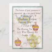 アンティーク刺激を受けたティーパーティの招待状 招待状 (正面/裏面)