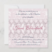 アンティーク刺繍バプテスマの招待(女の子) 招待状 (裏面)