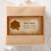 アンティーク剤およびブラウンワックスシールモノグラム ラベル (インサイチュ)