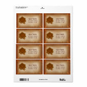 アンティーク剤およびブラウンワックスシールモノグラム ラベル (フルシート)