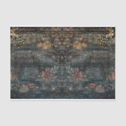 アンティーク動揺してダークボタニカルデクページ 薄葉紙 (正面)