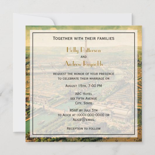 アンティーク動揺してパリBG #3 SQ結婚の 招待状 (裏面)