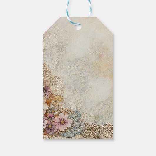 アンティーク動揺してレースデクパーソナライズされたページ ギフトタグ (裏面)