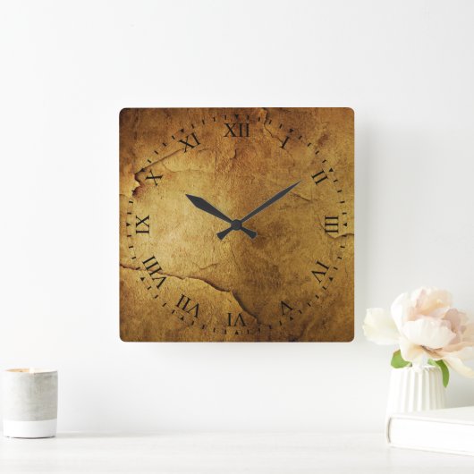 アンティーク動揺してローマ顔時計 スクエア壁時計 (ホーム)