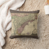 アンティーク北アメリカの地図，復元済み， 1763 クッション (ブランケット)