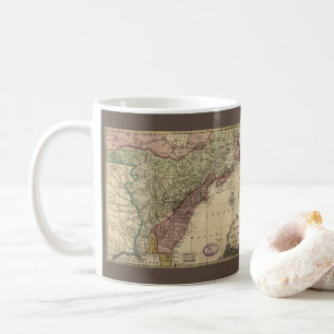 アンティーク北アメリカの地図，復元済み， 1763 コーヒーマグカップ