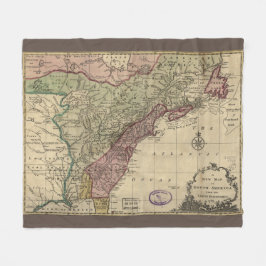 アンティーク北アメリカの地図，復元済み， 1763 フリースブランケット