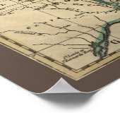 アンティーク北アメリカの地図,復元済み, 1763 ポスター (角)