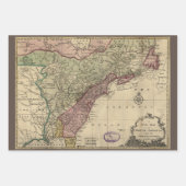 アンティーク北アメリカの地図,復元済み, 1763 ラッピングペーパーシート (正面3)