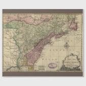 アンティーク北アメリカの地図,復元済み, 1763 ラッピングペーパー (フラット)