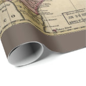 アンティーク北アメリカの地図,復元済み, 1763 ラッピングペーパー (ロールコーナー)