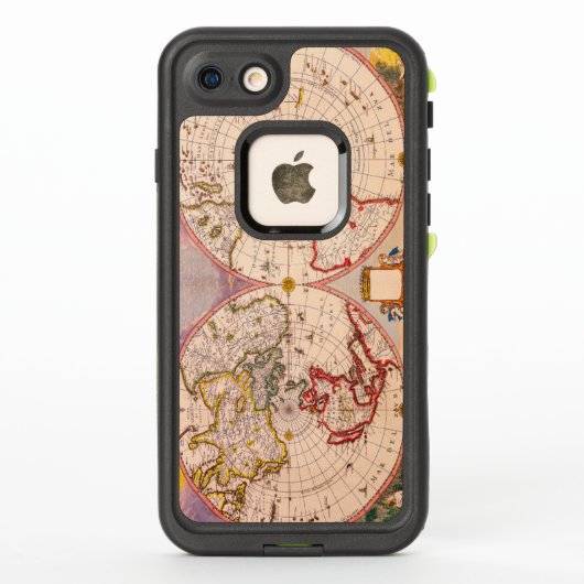 アンティーク北半球の地図 LifeProof iPhoneケース (裏面)