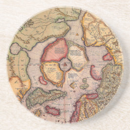 アンティーク北極地図メルカトル コースター