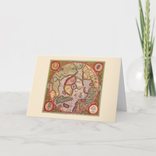 アンティーク北極地図メルカトル シーズンカード (正面)