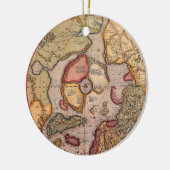 アンティーク北極地図メルカトル セラミックオーナメント (左)