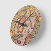 アンティーク北極地図メルカトル ラウンド壁時計 (傾斜)