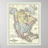 アンティーク北米地図ポスター ポスター (正面)