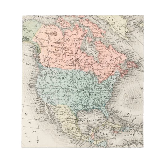 アンティーク北米地図 ノートパッド (正面)
