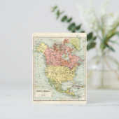 アンティーク北米地図 ポストカード (スタンド正面)