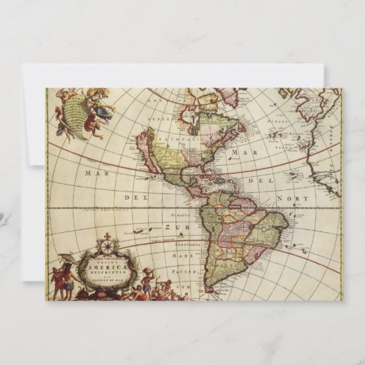 アンティーク南北アメリカの地図バイヨハネス・デ・ラム (正面)