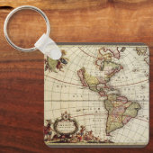 アンティーク南北アメリカの地図バイヨハネス・デ・ラム キーホルダー (正面)