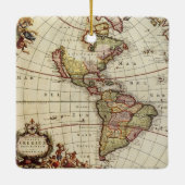 アンティーク南北アメリカの地図バイヨハネス・デ・ラム セラミックオーナメント (裏面)